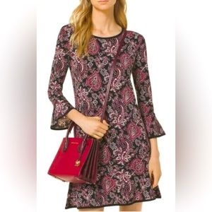 MICHAEL KORS PAISLEY PRINT FLOUCE DRESS